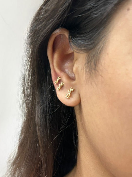 Gold YSL Ear Stacks