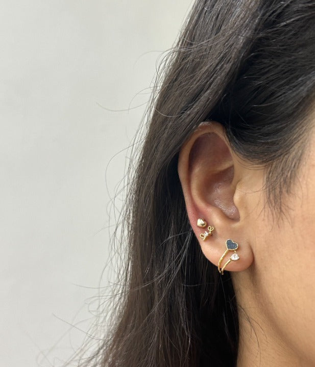 Heart & Love Gold Ear Stacks