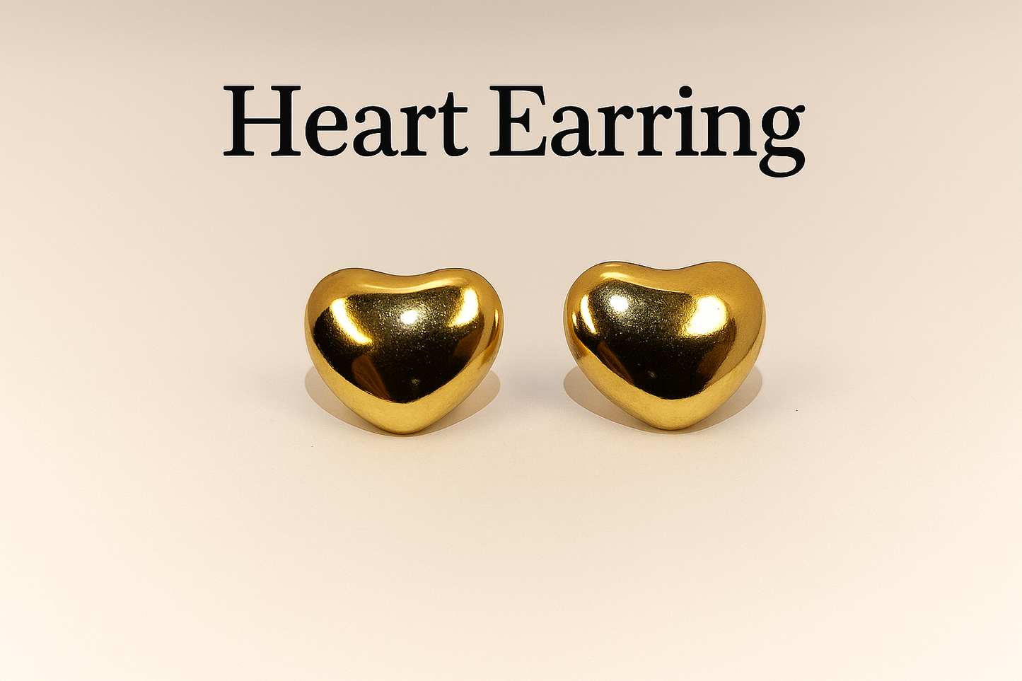 Heart-shaped gold Studs